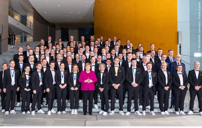 New WorldSklis Team mit Angela Merkel