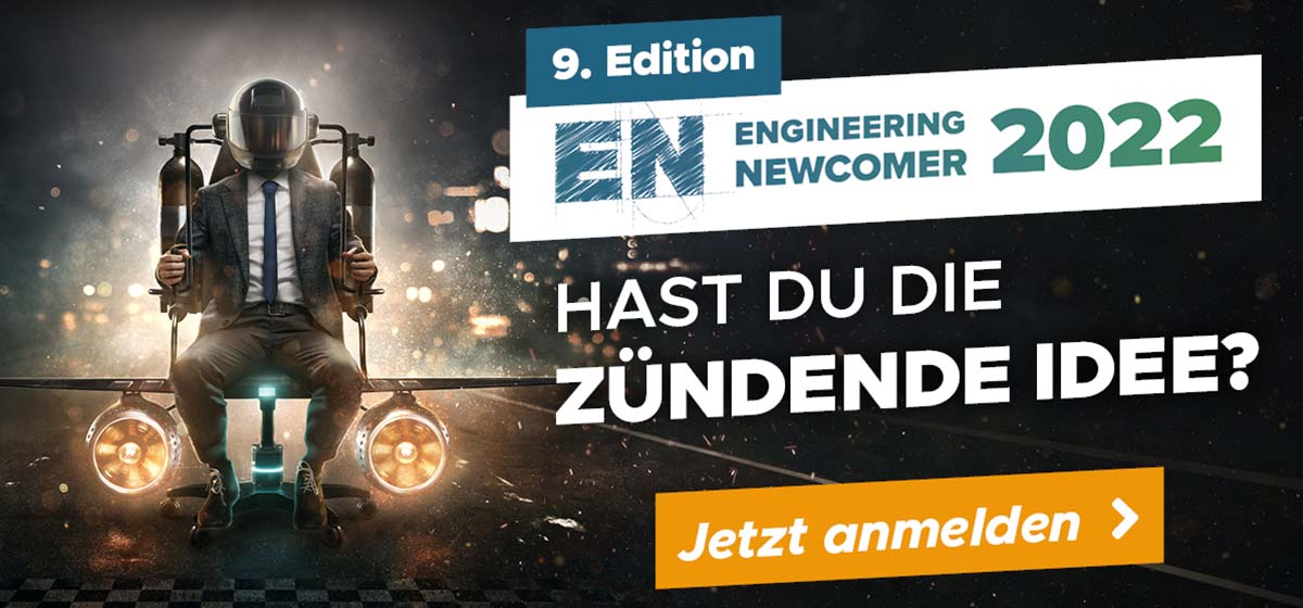 Plakat für die Anmeldung zu, Engineering Newcomer 2022